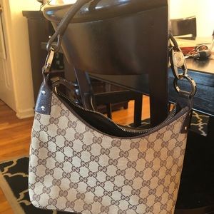 Gucci Beige GG Canvas hobo bag